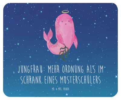 Produktbild von Mr. & Mrs. Panda Mauspad Jungfrau Ordnung - Sternenhimmel Blau - Geschenk, computer mousepad, Perfektionismus, Geschenke Sternzeichen, Horoskop, Detailorientierung