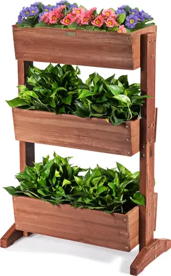 Obrázok produktu pre COSTWAY 3-stupňový vyvýšený záhon, stupne na rastliny, kvetinový box, rebrík na rastliny, studený rám, záhrada 73x38x106cm