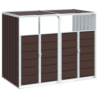 A product shot of a double trash bin enclosure.