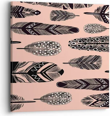 Produktbild von Bild auf Leinwand - Leinwandbild - Grafik Feder - 40x40cm - Wand Bild - Wanddeko - Wandbilder - Leinwanddruck - Bilder - Kunstdruck - Wanddekoration - Leinwand bilder - Wandkunst - AC40x40-3786