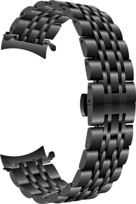 Produktbild von Pro Galaxy Watch 46mm/Gear S3 náramek, 22mm náramek z nerezové oceli se zakřiveným koncem náramek s motýlkovou přezkou pro hodinky Samsung Gear S3 Classic/Frontier/Galaxy Watch 46mm