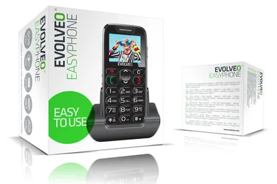 Obrázek produktu pro EVOLVEO EasyPhone, mobilní telefon pro seniory s nabíjecí stanicí, černý