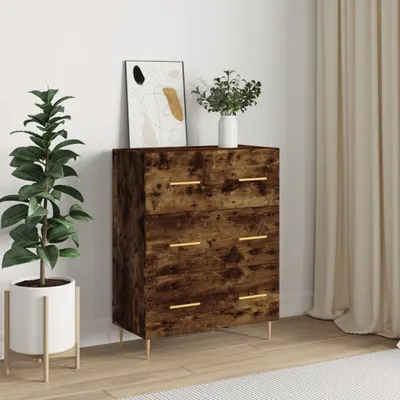 Produktbild von "Rabatt" Mehrzweckschrank/Vitrine/Sideboard - Modernes Design - Räuchereiche 69,5x34x90 cm Holzwerkstoff - Kommoden CC22336