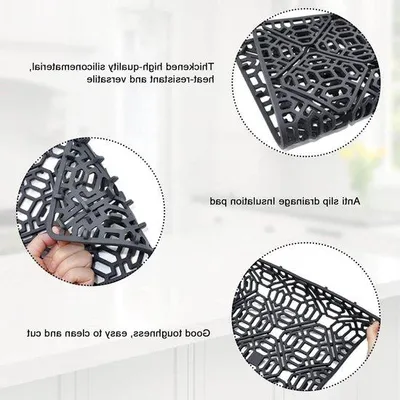 Obrázek produktu pro Žáruvzdorná protiskluzová silikonová podložka do kuchyňského dřezu, 40 x 27 cm