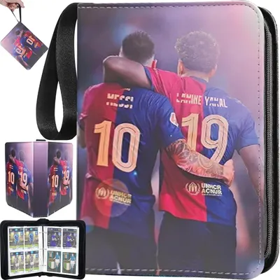 Produktbild von Sammelalbum Fußball Karten, 50 Seiten 400 Karten, Tragbarer Sammelkarten Album Fussball, PolyurethanWasserdicht Sammelkarten Ordner, Sammelkarten Album