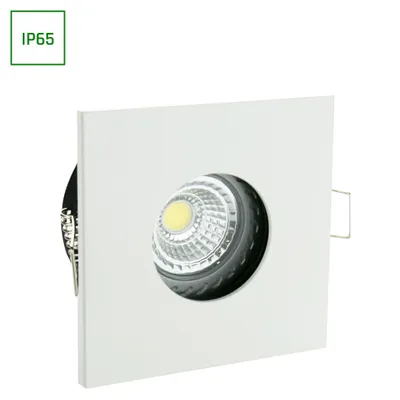 Productafbeelding van Inbouwspots voor vochtige ruimtes, IP65, GU10 fitting, vierkant, wit, zonder lamp