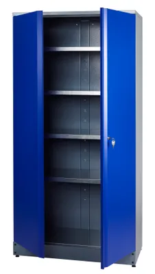 Produktbild von Küpper Hochschrank 70287, ultramarinblau, 204 x 53 x 91 cm, inkl. 4 Fachböden mit einer Traglast von jeweils 75 kg