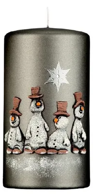 Produktbild von Weihnachtskerzen Ice Men Grey Matt 13 x 7 cm, 4er Set