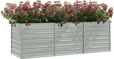 Image de Maison Exclusive - Lit surélevé de jardin 240x80x77 cm Acier galvanisé Argenté