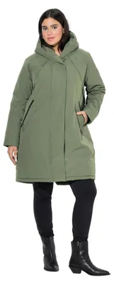 Productafbeelding van Ulla Popken damesmantel, kleur: schilfgroen, maat: 54+