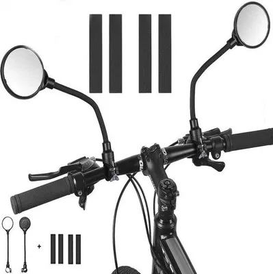 Productafbeelding van Famanu achteruitkijkspiegels voor fiets en mountainbike - Verstelbare veiligheidspiegels met een breed gezichtsveld