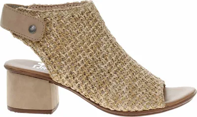 Produktbild von Rieker Damen Sandalette Schaft Bastoptik Blockabsatz 64670, Größe:40 EU, Farbe:Beige