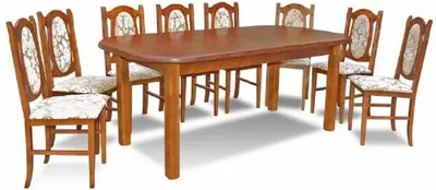 Image de Table de salle à manger + 8 chaises Ensemble de salle à manger style campagnard table tables Z32