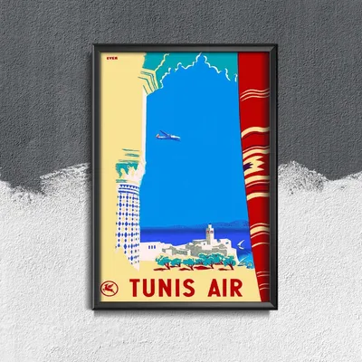 Produktbild von Poster - Canvas - Leinwand - 21 cm x 29,7 cm - Fotoposter - Leinwandkunst - Tunis Air