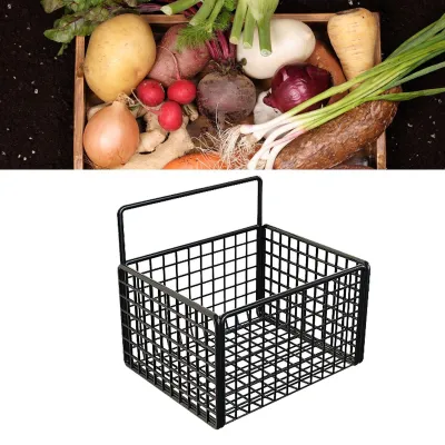 Image de Omgoods - Panier de rangement mural en fil de métal - Panier suspendu adhésif pour cuisine et salle de bain