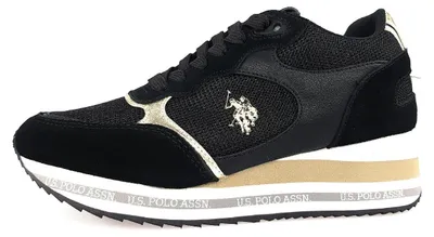 Immagine prodotto di Scarpe da ginnastica da donna US Polo, modello stringato, sportive, colore nero, adatte al tempo libero