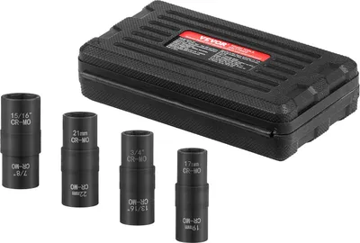Produktbild von Radmuttern-Schlagsteckschlüsselsatz 12,7mm Antrieb Metrisch & SAE 4-teilig