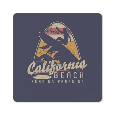 Produktbild von MuchoWow® Mauspad Mousepad Vintage - Surfen - Surfbrett 20x20 cm - Mousepads - Maus Mat - Pad - Mausunterlage - Desk Mat - Bureauartikeln
