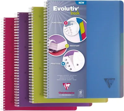 Immagine prodotto di Clairefontaine Evolutiv Book A4+ a righe, 120 fogli, colori assortiti