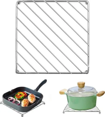 Immagine prodotto di Sottopentola - resistente al calore - 1 pezzo - argento - 18,5 x 18,5 cm