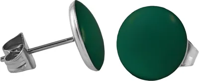 Produktbild von Chirurgenstahl Ohrstecker Emaille Farbe - Dunkelgrün Größe - 5 mm