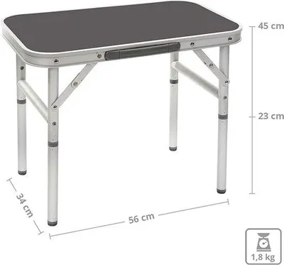 Immagine prodotto di Tavolo pieghevole per picnic e campeggio, in alluminio - 56 x 34,5 x 3,5 cm