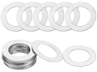 Productafbeelding van 50 platte ringen, roestvrij staal 304, M5, 5x10x0,2 mm