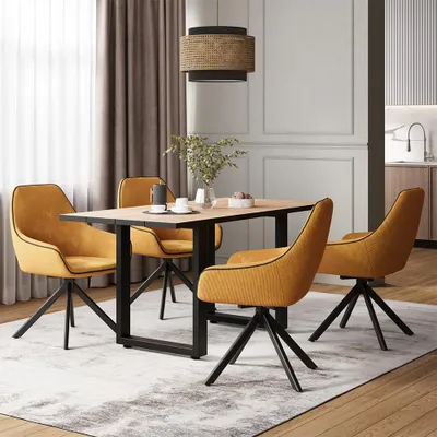 Zdjęcie produktu dla Stół do jadalni Vicco Livorno Czarny/złoty dąb 160 x 80 cm, Model 55613