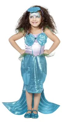 Produktbild von Nixe-Kleid mit Diadem Meerjungfrau, Größe:140