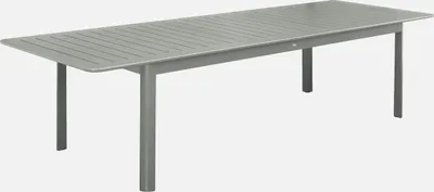 Produktbild von sweeek - Ausziehbarer Gartentisch aus Aluminium, 10 Plätze - Khaki