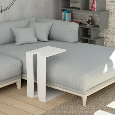 Produktbild von Wohnzimmertisch Dghisolf, Niedriger Wohnzimmertisch, Kaffeeregal, Couchtisch für Sofa, 30x40h57 cm, Weiß