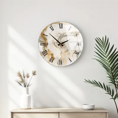 Productafbeelding van Opviq, Huhu338 - 40 x 40, Decoratieve glazen wandklok, meerkleurig, 100% glas, 40 x 40 cm