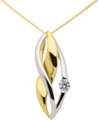 Produktbild von Anhänger aus Gold mit Zirkonia Steinen 333 Gold  Kette-50 cm