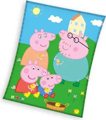 Produktbild von Peppa Wutz Decke 150x200cm – Kuscheldecke Picnic Fleece