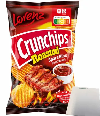 Produktbild von Crunchips Roasted Spare Ribs (110g Packung) + usy Block
