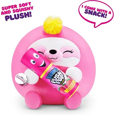 Produktbild von Zuru Snackles groß Susie Faultier Rosa Snackle Stofftier mit Essen 30cm