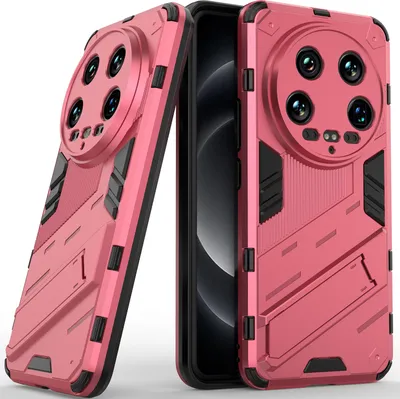 Produktbild von Armor Hülle für Xiaomi 14 Ultra, Hybrid PC TPU Bumper Stoßfestes Schutzhülle mit Standfunktion Rosa