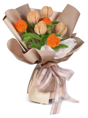 Tulpen-Bastelset mit Chenilledraht, 3 Farben, 30 cm