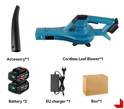 Immagine prodotto di Soffiatore/aspirafoglie - Potente soffiatore/aspirafoglie elettrico - 4500W - 6 velocità - Con 2 batterie