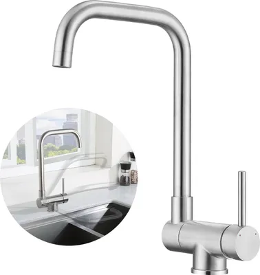 Produktbild von Fensterküchenarmatur - 360° drehbar - gebürsteter Edelstahl