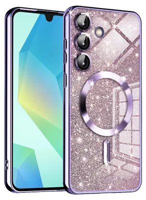 Produktbild von Techsuit Luxury Glitter Back Cover Hülle mit MagSafe für Samsung Galaxy A16 - Hell lila