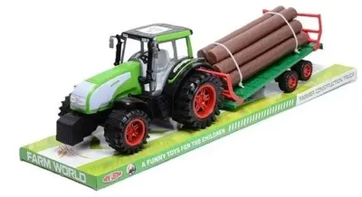 Obrázok produktu pre Obrovský traktor s prívesom a drevom – TOYS Paweł Wojda
