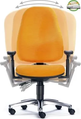 Produktbild von Bürodrehstuhl Lady Fitness m. Armlehne Alu-Fußkreuz gelb