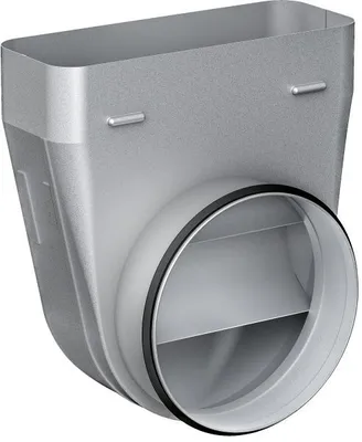 Image de Bosch DZZ1WW1X1 Composant de tuyauterie, adaptateur de canal plat rond, 90°, métal