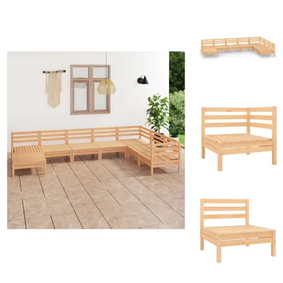 Produktbild von vidaXL 8-tlg. Garten-Lounge-Set Massivholz Kiefer -  Gartenmöbel-Sets