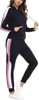 Produktbild von Damen-Jogginganzug aus Baumwolle mit langer Hose und Taschen