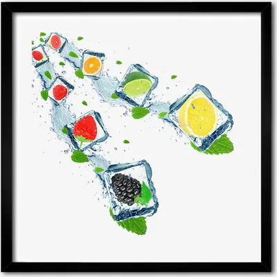 Produktbild von Bild - 50 cm x 50 cm - MDF - Rahmen, Wandkunst - Frucht in Würfeln