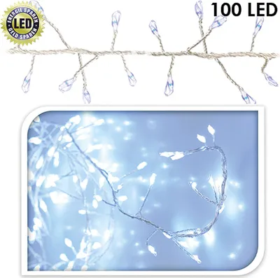 Obrázok produktu pre 100 LED rozprávkové svetlá drôt Strieborná biela