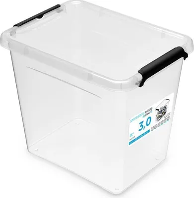 Produktbild von Kunststoffbehälter, mit Deckel, transparent, 3 L, SimpleStore
