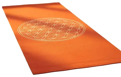 Produktbild von Yogateppich Baumwolle rug - flower of life - siena/cream
